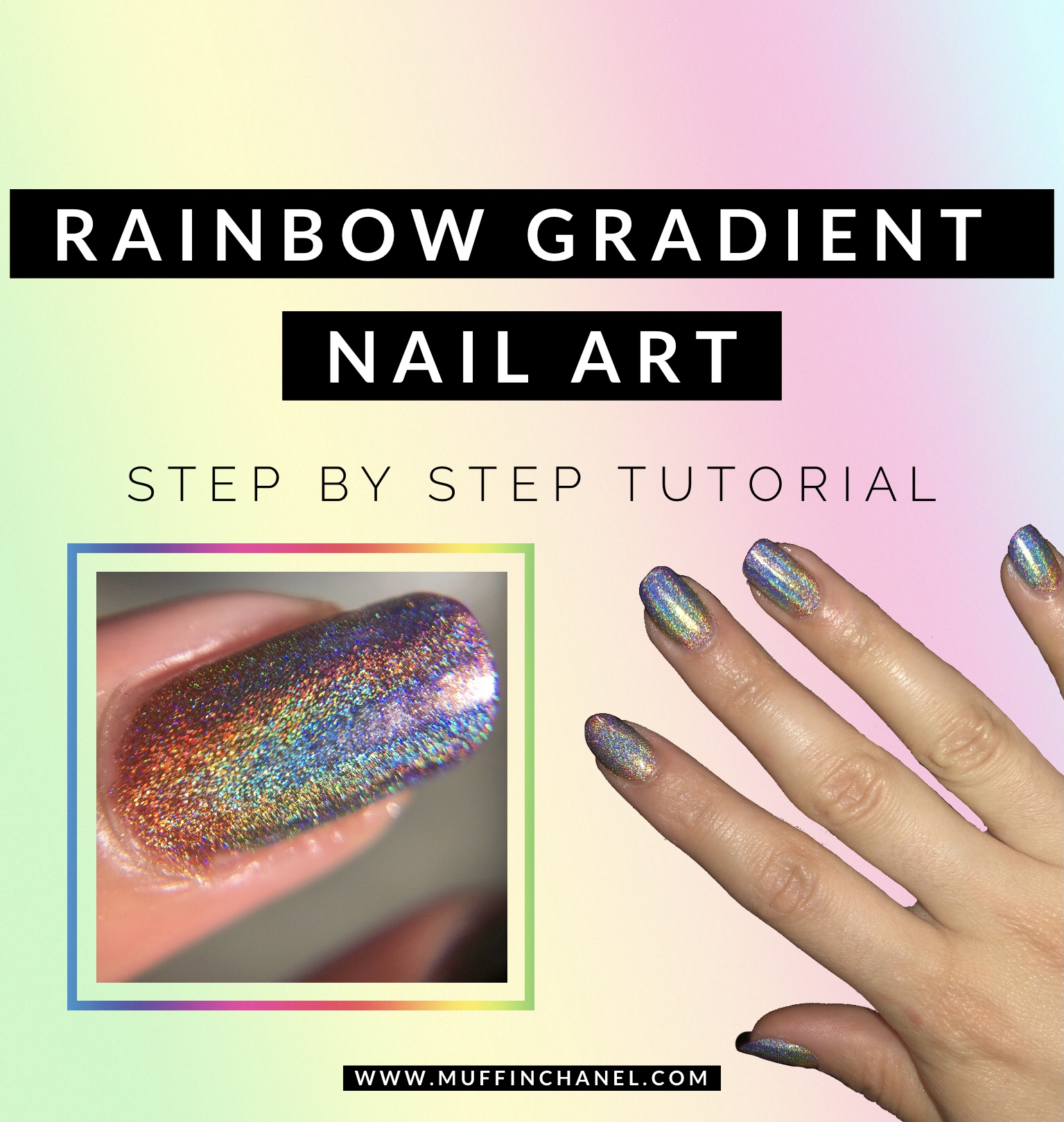 Rainbow Gradient Nail Art - MuffinChanel