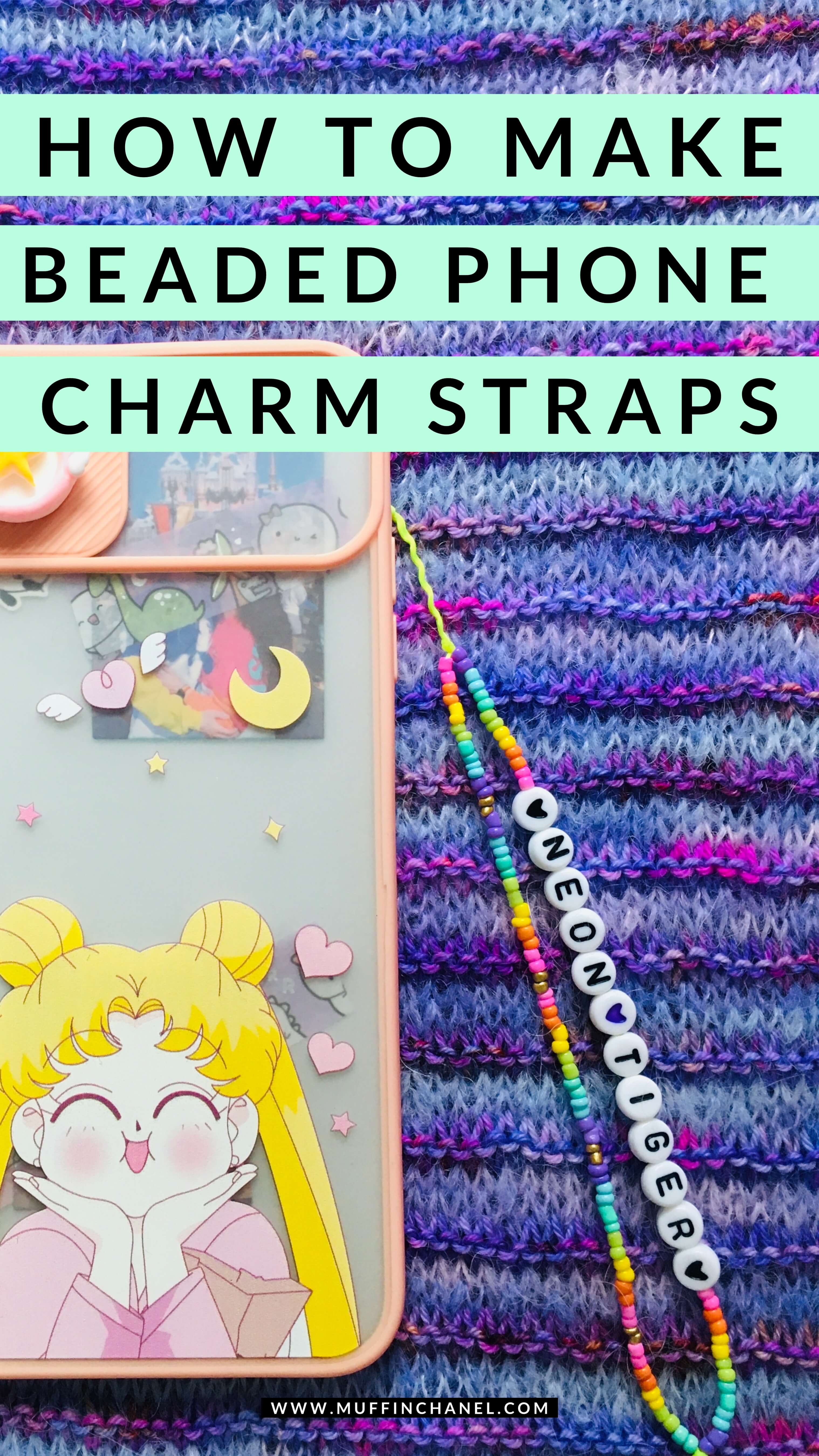 muffinchanel how to make beaded phone charm straps diy attach to iphone